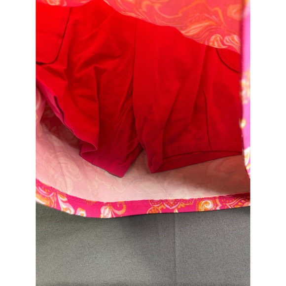 Belle Kim Gravel Pink Floral Paisley Skort Womens Medium Elastic Waist Skirt - Picture 4 of 10